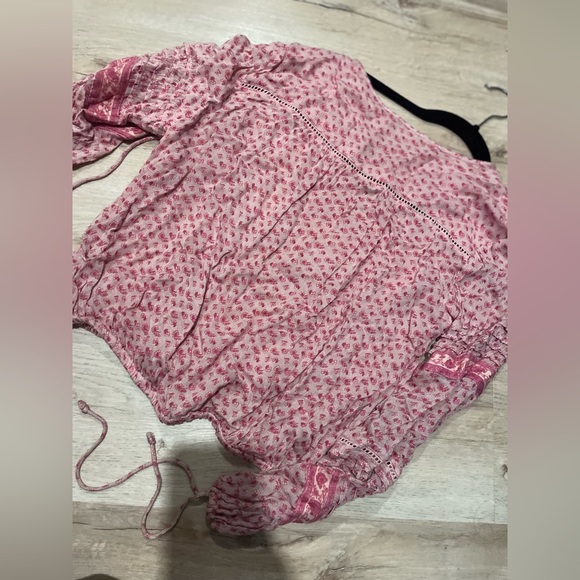 Lakefront Blush Floral Print Long Sleeve Top xs - Picture 7 of 8